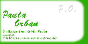 paula orban business card
